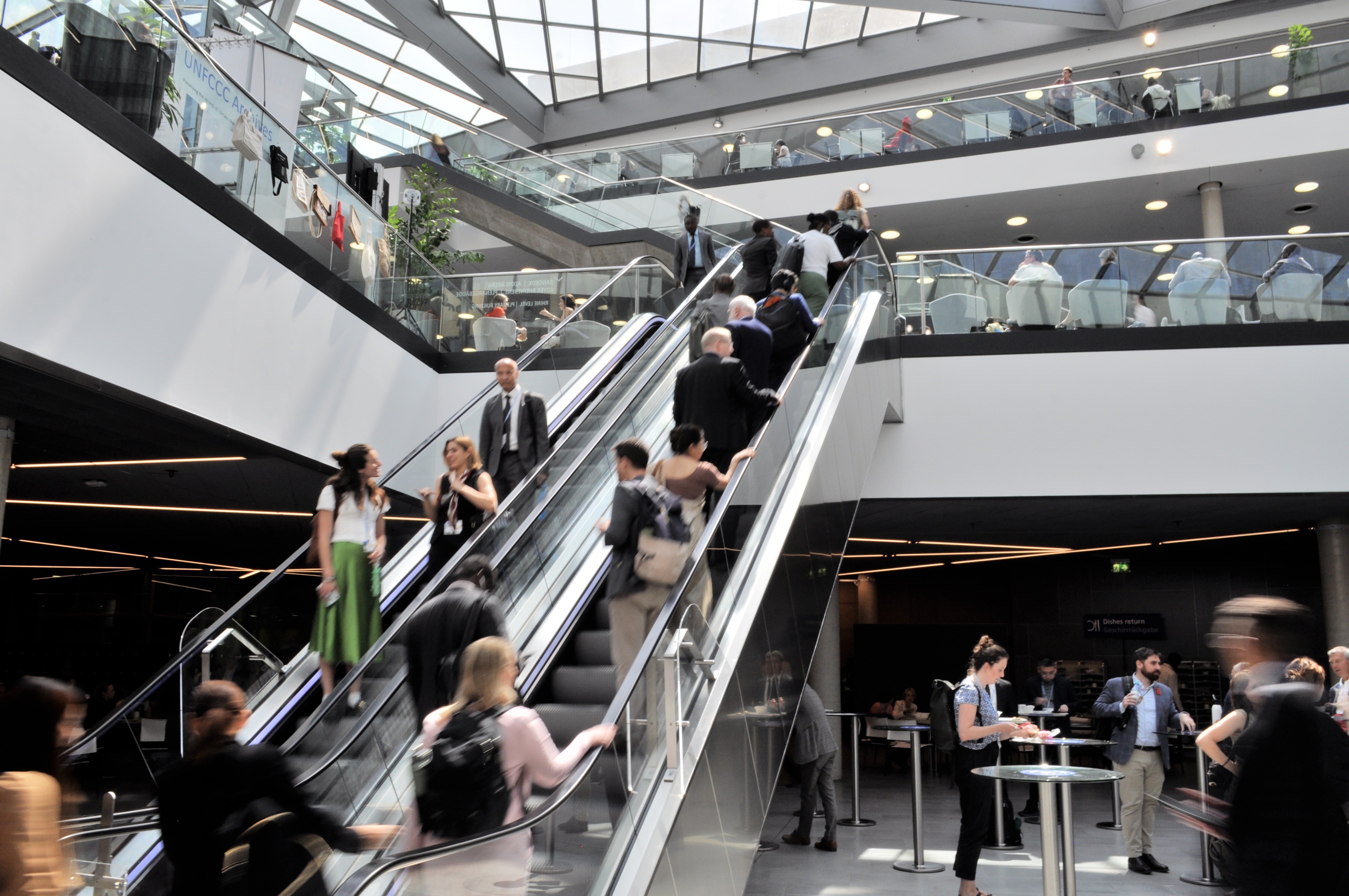 [1] The World Conference Center Bonn hosts the United Nations June Climate Meetings. Throughout the entire conference, the atrium was bustling. 