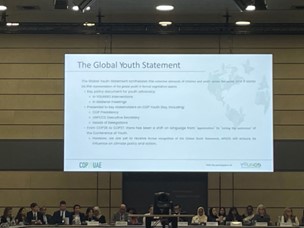 Discussion on Global Youth Statement presented by YOUNGO